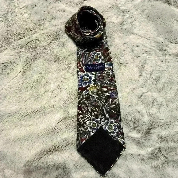 OSCAR DE LA RENTA Necktie Floral Print #171 - Picture 3 of 5